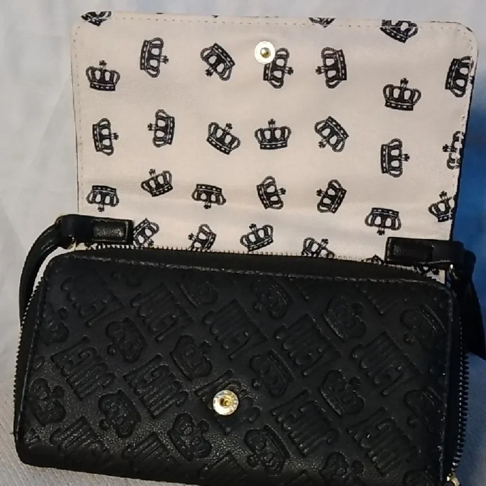 Juicy Couture Black Embossed Wristlet